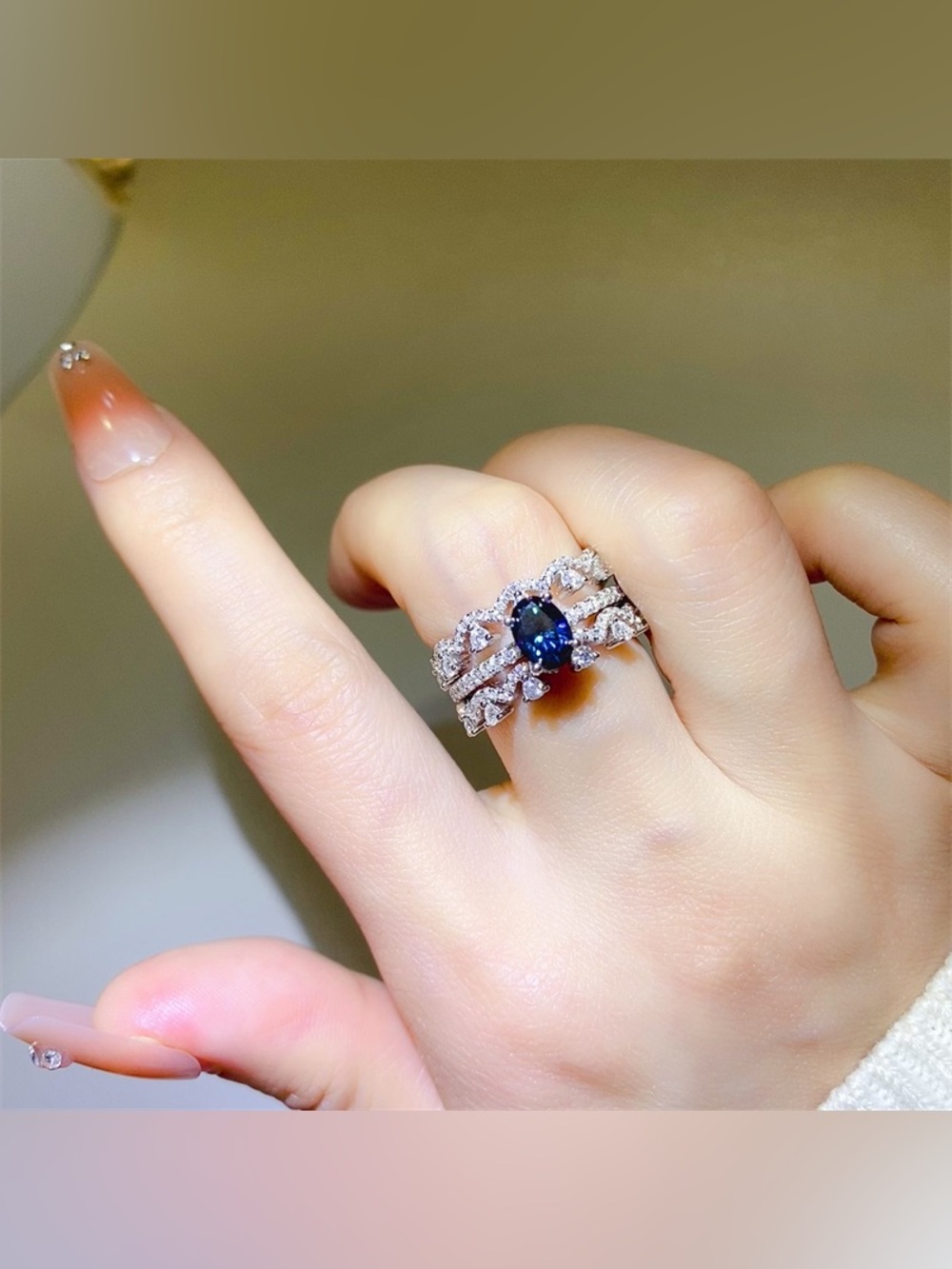 1 Carat Moissanite 925 Sterling Silver Ring